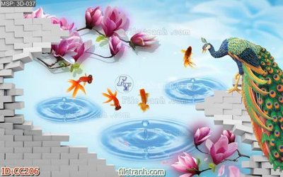 Tải file File gốc tranh chim công CC206 (ảnh gốc) in gạch 3D