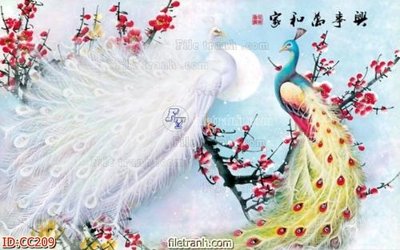 Tải file gốc File gốc tranh chim công CC209 (để in lụa)