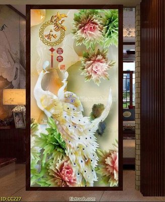 Tải file File gốc tranh chim công CC227 (gốc) làm file in ấn