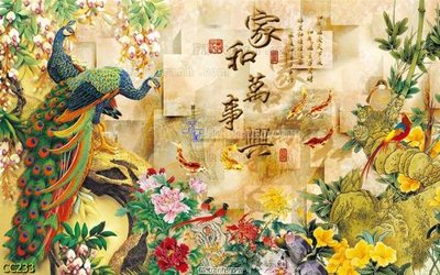 File in trần File gốc tranh chim công CC233 (file gốc) chủ đề vũ trụ