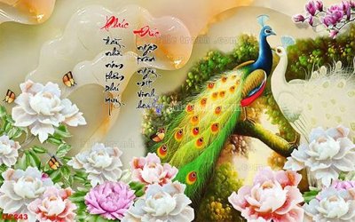 Tệp tin gốc File gốc tranh chim công CC243 (dùng cho in ấn) chuyên nghiệp