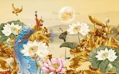 File gốc File gốc tranh chim công CC247 (dành cho trang trí nội thất)