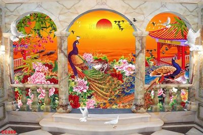 Tải file tranh File gốc tranh chim công CC269 (ảnh gốc) ngay