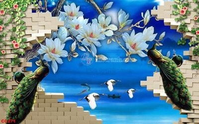 Download file ảnh gốc File gốc tranh chim công CC271 để in ấn