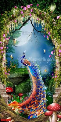 File gốc File gốc tranh chim công CC286 (trang trí) phòng ngủ