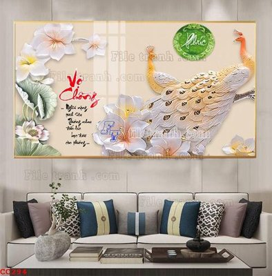 Tải file gốc File gốc tranh chim công CC294 (in bạt) quảng cáo