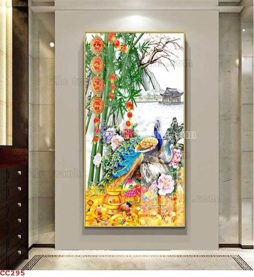 Tải file File gốc tranh chim công CC295 (gốc) in ấn ngay lập tức