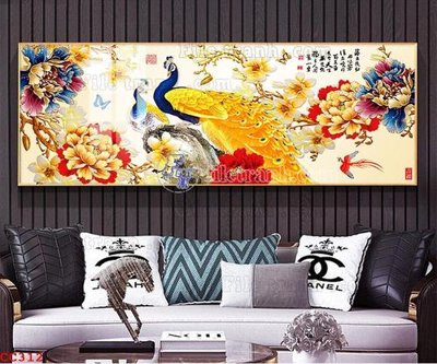 File gốc File gốc tranh chim công CC312 (in 3D) cho trang trí