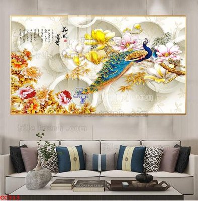 Tải file File gốc tranh chim công CC313 (gốc) chủ đề tâm linh
