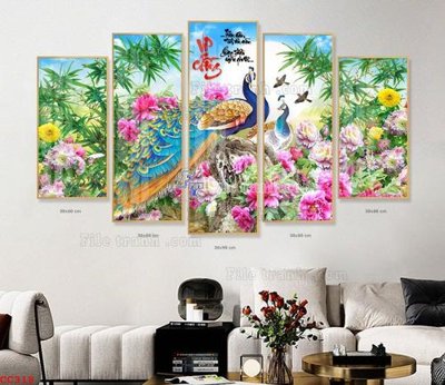 Tải file File gốc tranh chim công CC318 (gốc) chủ đề phong thủy