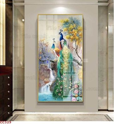 Tải file gốc File gốc tranh chim công CC329 (bản PSD) gốc