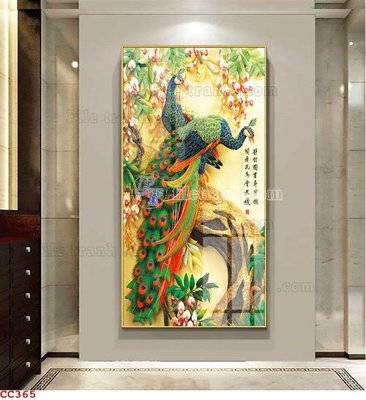 Cung cấp file tranh gốc File gốc tranh chim công CC365 độc quyền