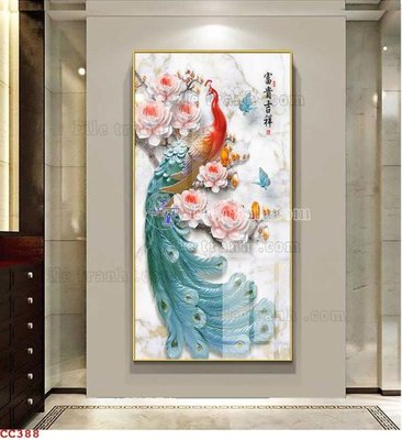 File ảnh gốc File gốc tranh chim công CC388 (chuyên in mica)