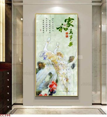 File tranh File gốc tranh chim công CC396 (file gốc) chủ đề phong thủy