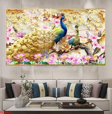 File gốc File gốc tranh chim công CC402 (PNG) trong suốt (transparent)