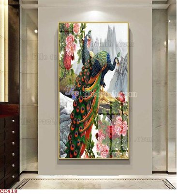 Tải file gốc File gốc tranh chim công CC418 dùng cho in ấn