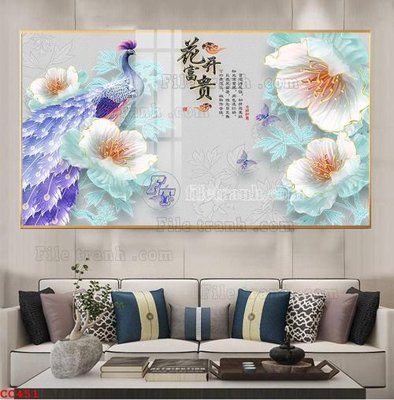 Tải file File gốc tranh chim công CC451 (ảnh gốc) độ phân giải 300dpi