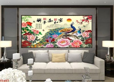 File gốc File gốc tranh chim công CC453 (in 3D) cho trang trí