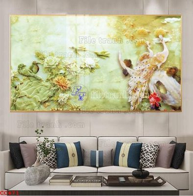 File gốc File gốc tranh chim công CC471 (cho in 3D) độc đáo