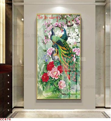 File gốc File gốc tranh chim công CC476 (in 3D) cho trang trí