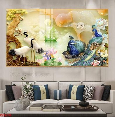 File tranh quảng cáo File gốc tranh chim công CC478 (download file gốc)