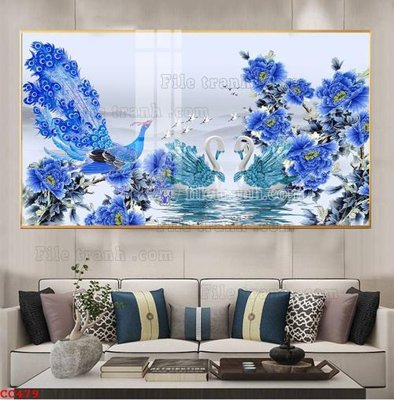 File ảnh File gốc tranh chim công CC479 (gốc) in poster