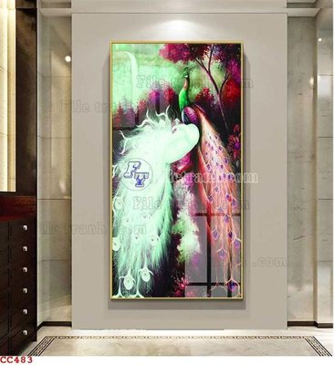 File gốc File gốc tranh chim công CC483 (cho in UV) siêu nét