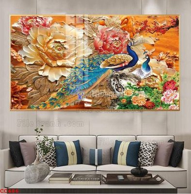 Tệp tin gốc File gốc tranh chim công CC486 (chất lượng) File gốc tranh chim công CC486