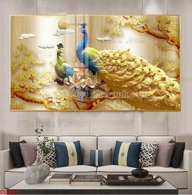 Tệp tin gốc File gốc tranh chim công CC497 (chất lượng) File gốc tranh chim công CC497