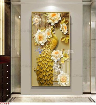 Tải file File gốc tranh chim công CC499 (gốc) chủ đề phong thủy