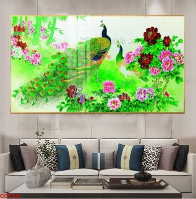 Tải về file gốc File gốc tranh chim công CC514 (chuẩn in ấn)