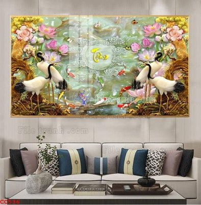 Hình ảnh file gốc File gốc tranh chim công CC536 (chất lượng cao)