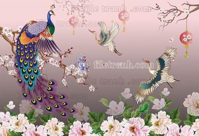 File tranh gốc File gốc tranh chim công CC537 (sắc nét từng chi tiết)