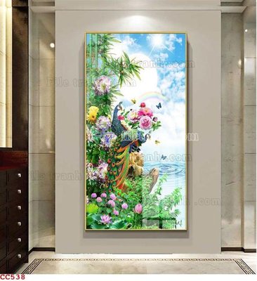 File gốc File gốc tranh chim công CC538 (ảnh chi tiết) để in ấn