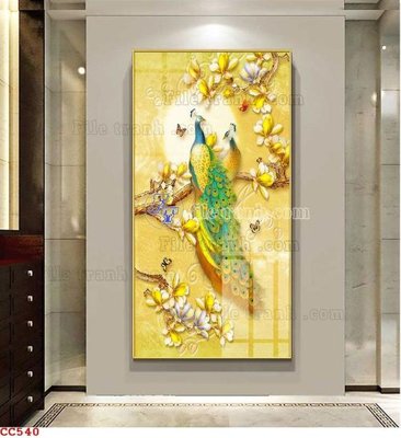 File gốc File gốc tranh chim công CC540 (PSD/TIFF) độ phân giải cao