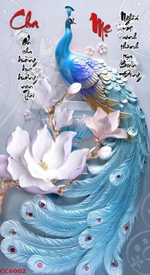 Download file gốc File gốc tranh chim công CC6002 (in lụa) cao cấp