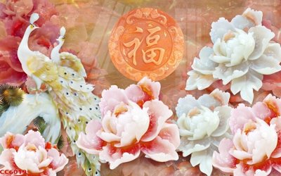 File gốc File gốc tranh chim công CC6019 (in mica) trang trí