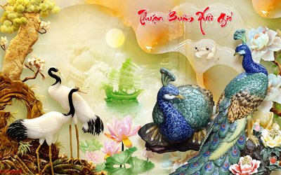 Tải file File gốc tranh chim công CC6025 (gốc) in trên mọi chất liệu