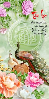 File ảnh File gốc tranh chim công CC6027 (gốc) in PP, decal