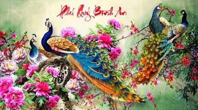 Tải file File gốc tranh chim công CC6065 (ảnh gốc) in gạch men