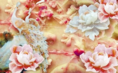 File in mica File gốc tranh chim công CC6070 (bản gốc) siêu trong