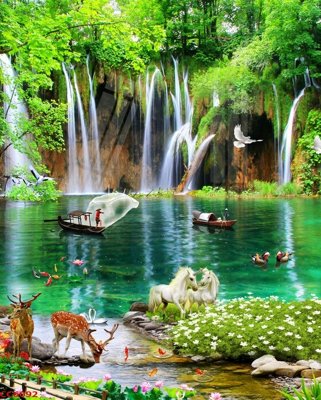 File ảnh File gốc tranh chim công CC6092 (gốc) in quảng cáo ngoài trời