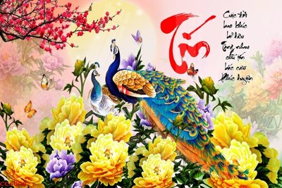 File tranh File gốc tranh chim công CC6098 (ảnh gốc) không bị mờ