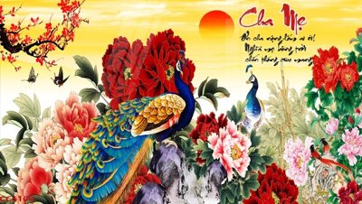 File gốc File gốc tranh chim công CC6100 (cho in UV) siêu nét