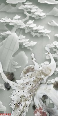 File ảnh File gốc tranh chim công CC6122 (gốc) cho trang trí nội thất