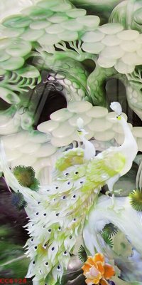 File gốc File gốc tranh chim công CC6124 (in tráng gương) ốp tường