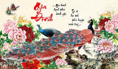 File tranh ảnh gốc File gốc tranh chim công CC6142 dùng cho in khổ lớn