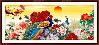 File tranh File gốc tranh chim công CC6184 (ảnh gốc) độc quyền