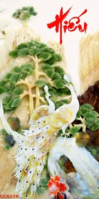 File in trần File gốc tranh chim công CC6226 (bản gốc) trời sao