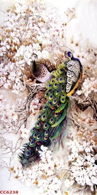 Hình ảnh file gốc in lụa File gốc tranh chim công CC6238